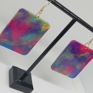 Colorful Abstract Rectangle Earrings
